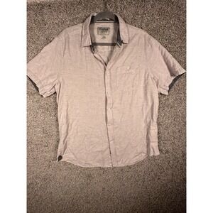 Heritage Report Collection Slim Fit Button Down Shirt XL Beige Short Sleeves